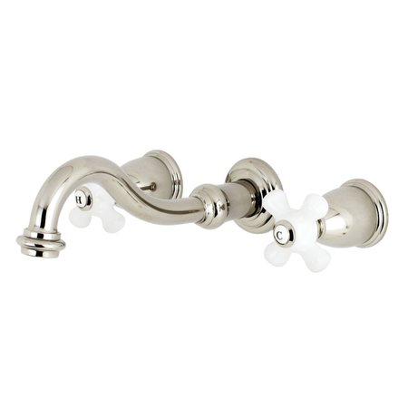 KINGSTON BRASS Roman Tub Faucet, Polished Nickel, Wall Mount KS3026PX